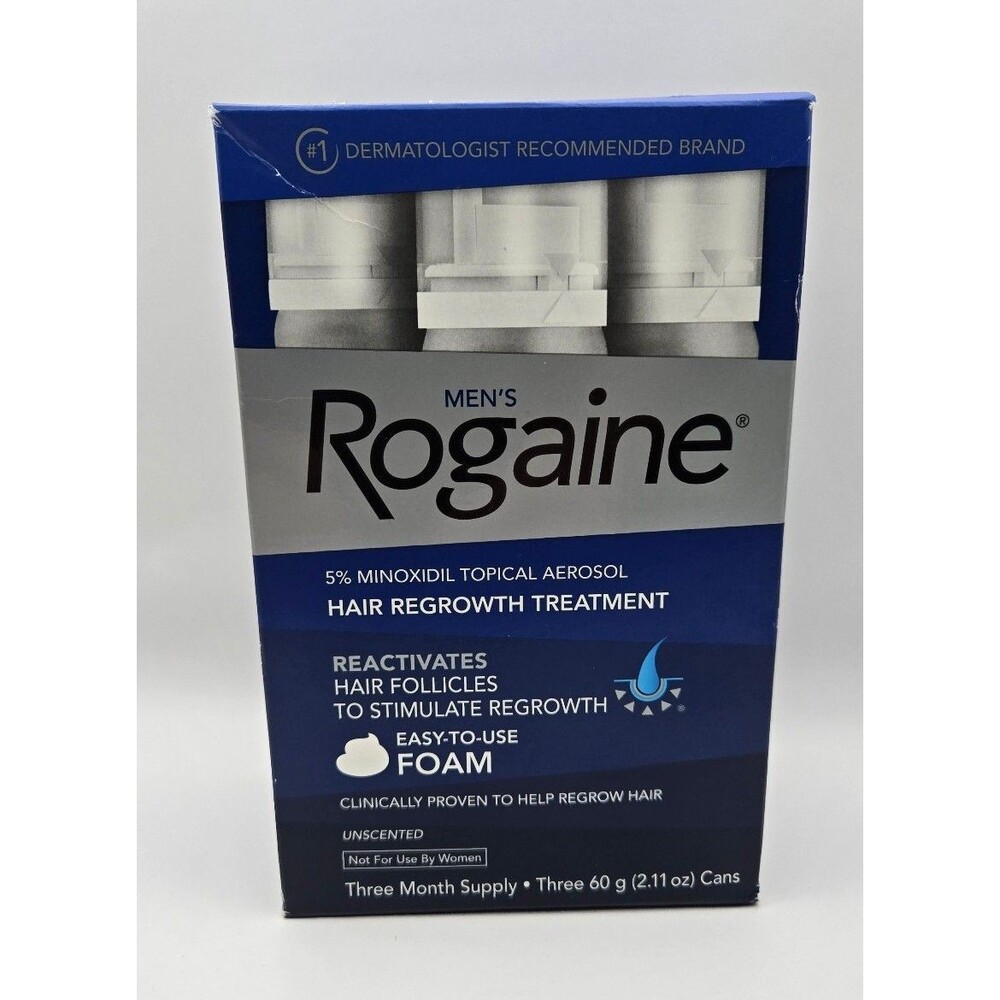 Minoxidil Men's Hair Regrowth Foam, 3 MONTH Supply 10/27